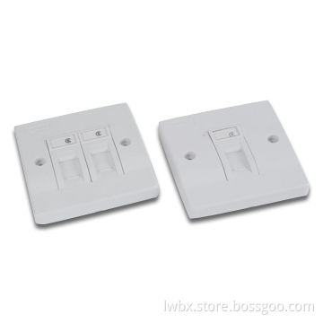 2 Ports Wall Plate, Made of ABS, Fitted with Withdrawal Label